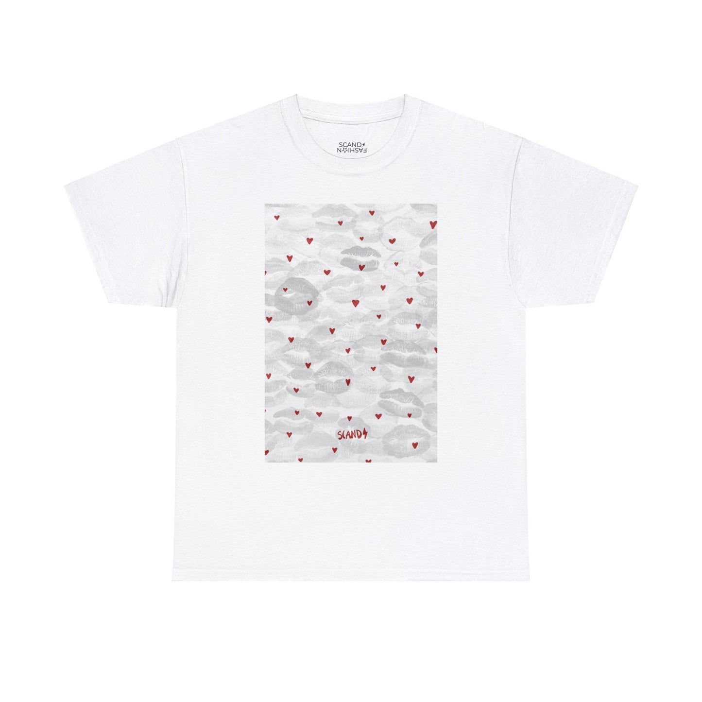 RED HEARTS KISSES shirt