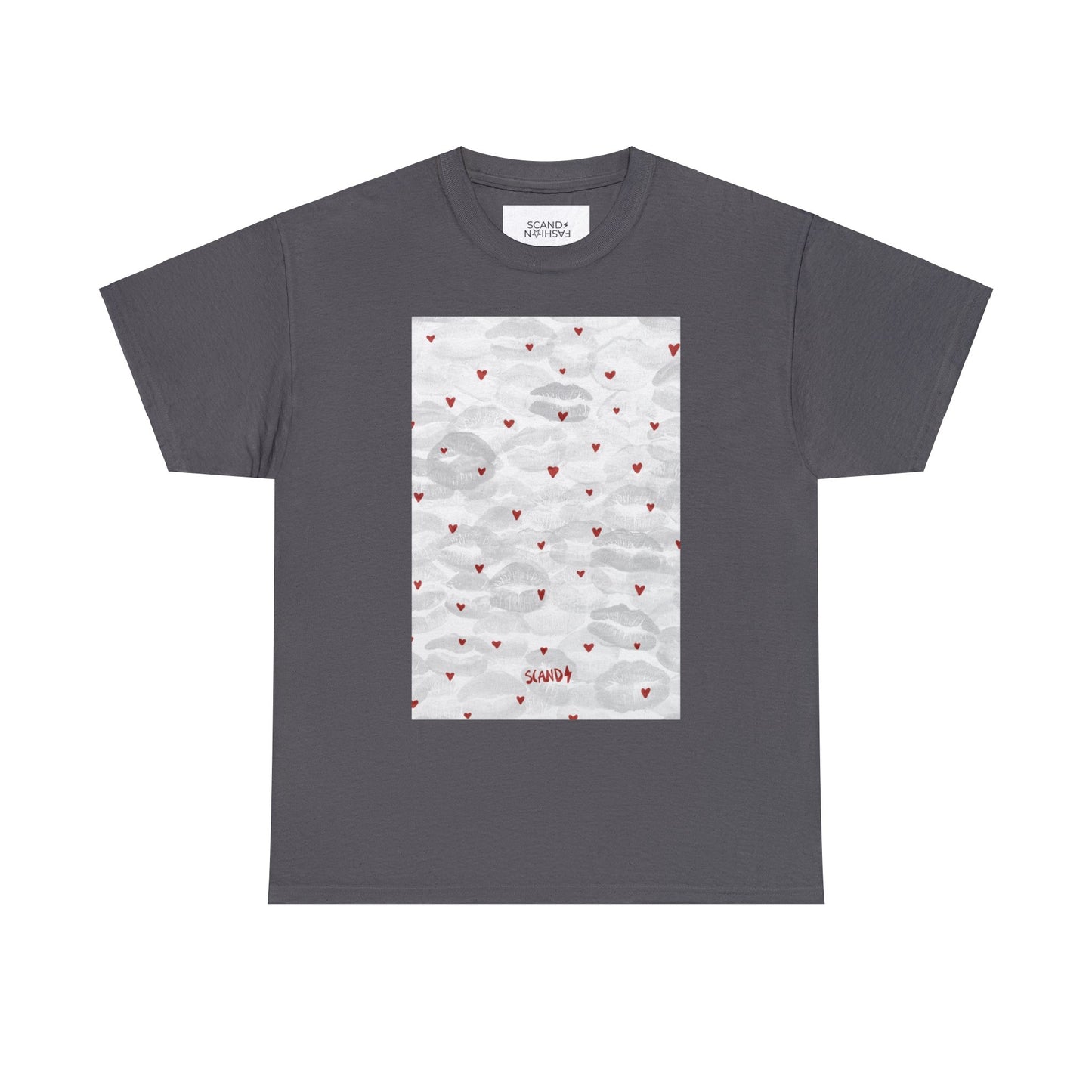 RED HEARTS KISSES shirt